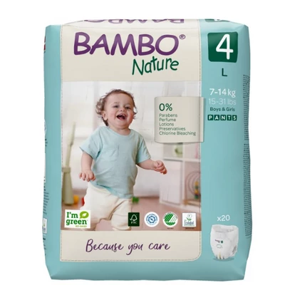 Bambbo Natura Öko nadrágpelenka Logózott 20db