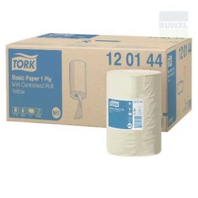 Kéztörlőpapír 1  rétegű, sárga, MINI-TORK basic