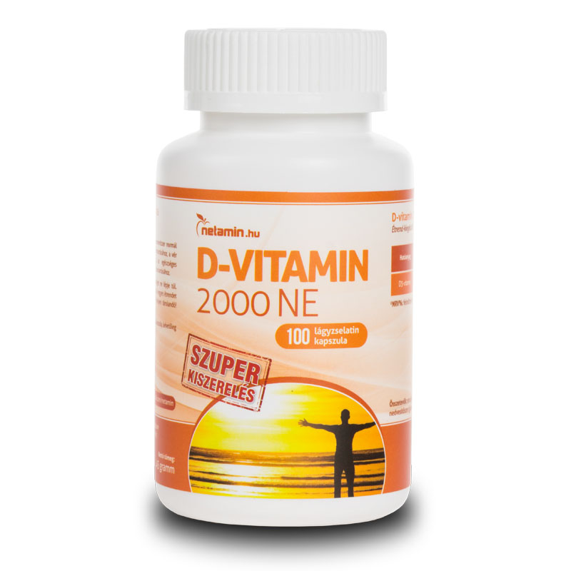 Netamin D-vitamin 2000 NE – SZUPER kiszerelés (100 kapszula)