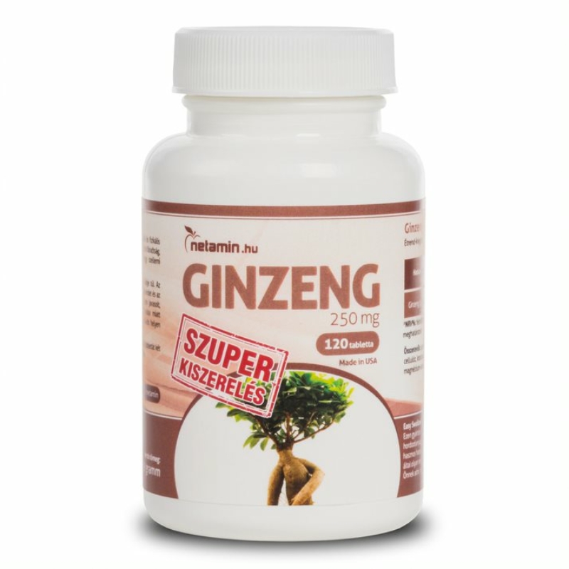 Netamin Ginzeng 250 mg - SZUPER kiszerelés (120 tabletta)
