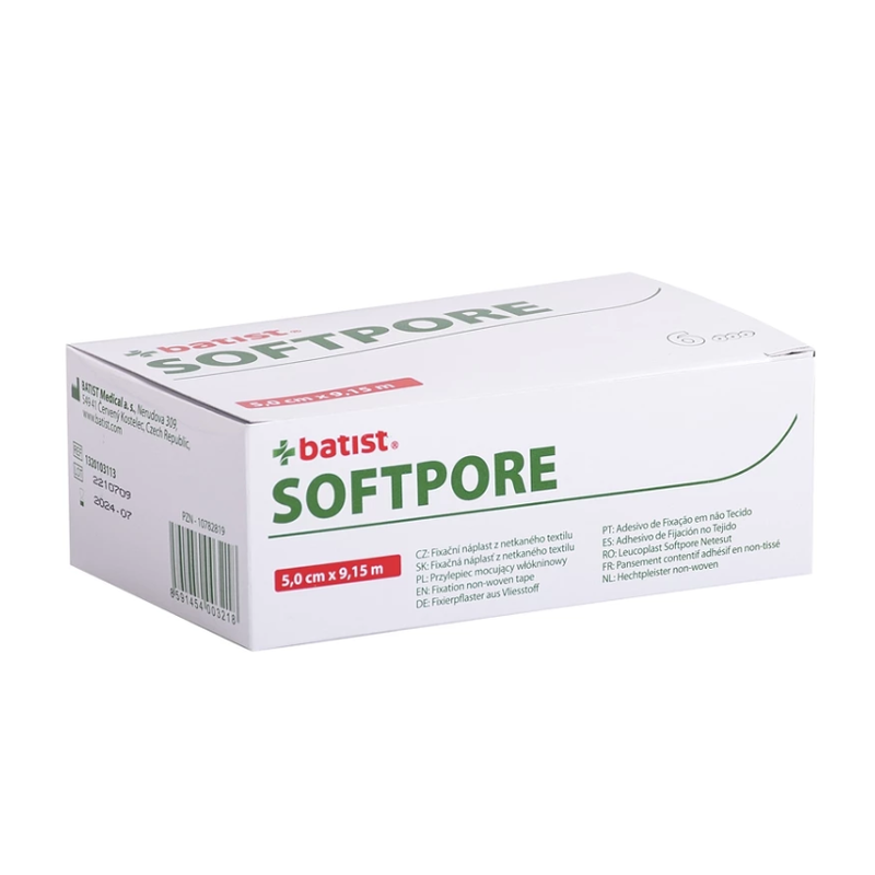 Softpore tapasz, rögzítő, légáteresztő, 5 cm x 9,15 m, nem szőtt