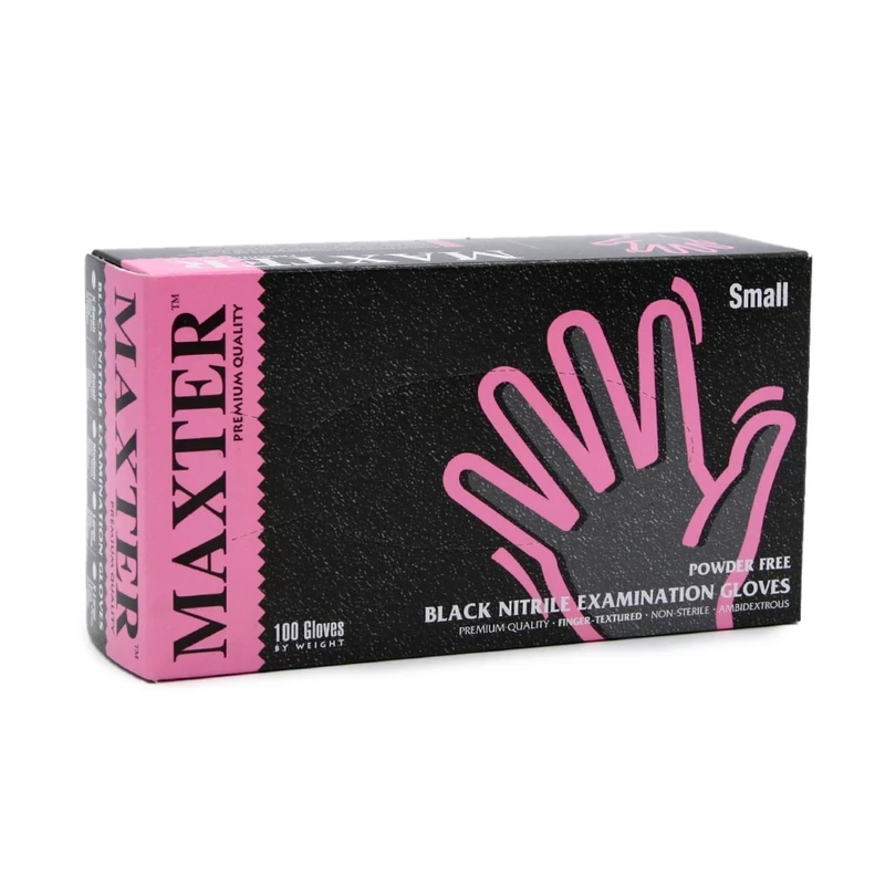 MAXTER nitril fekete púdermentes 3,6gr vizsgálókesztyű,100 db, XL-es