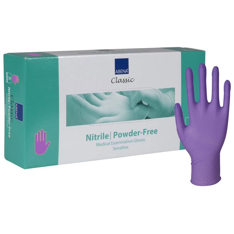 ABENA classic nitril lila púdermentes vizsgálókesztyű, 100 db, S-es