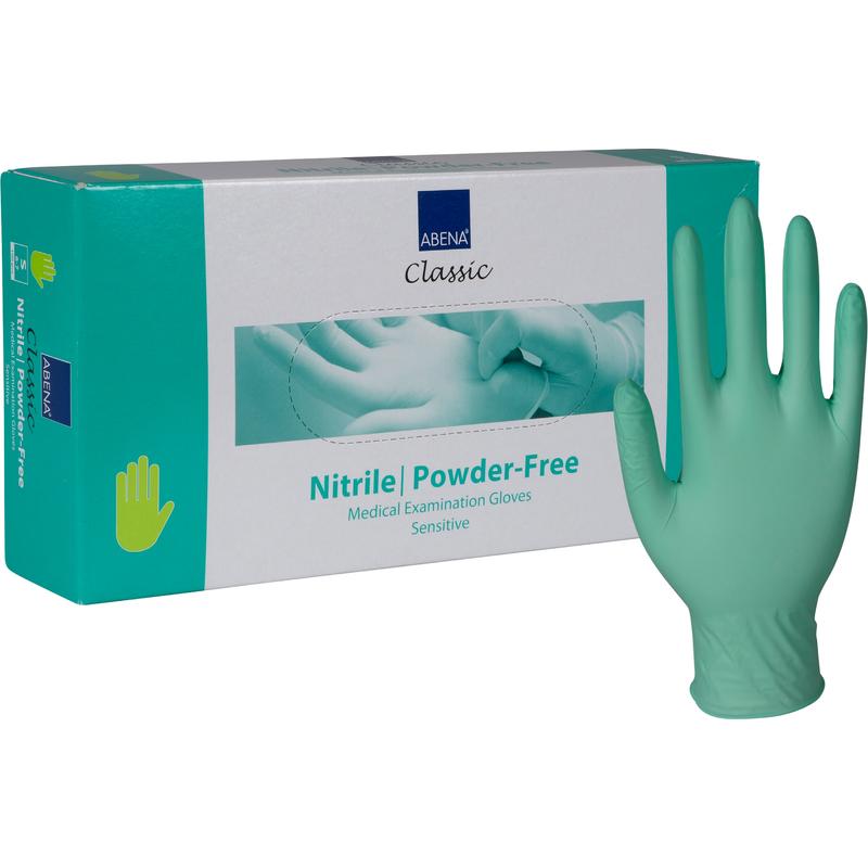 ABENA classic nitril zöld púdermentes vizsgálókesztyű, 100 db, S-es
