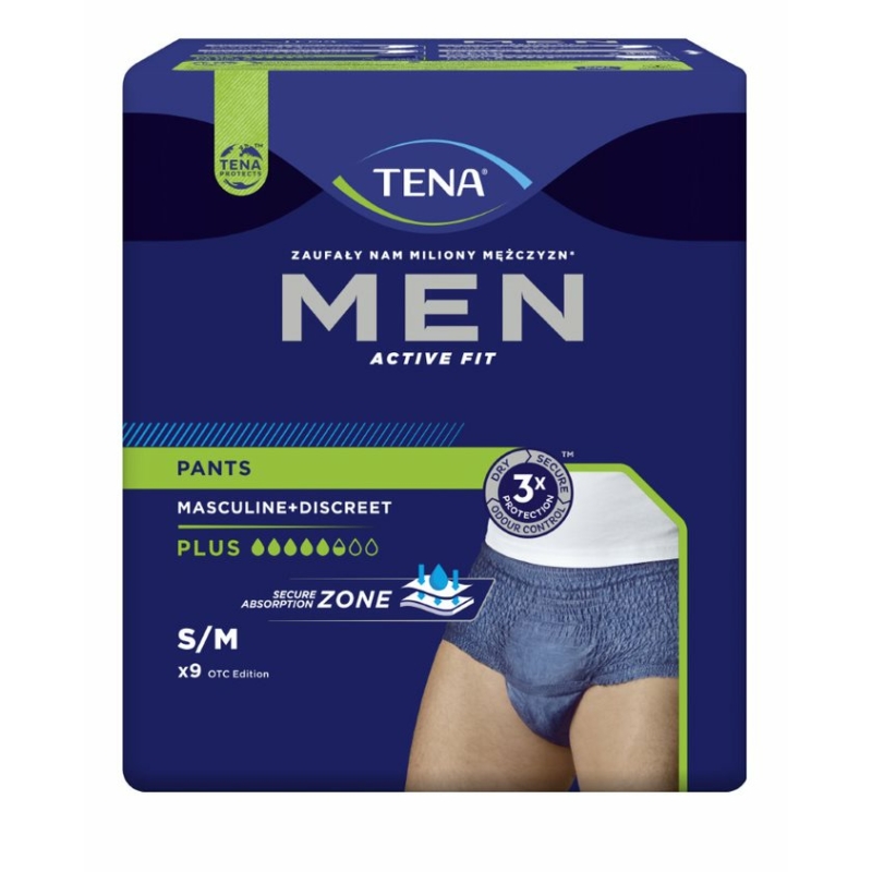 TENA Men Active Fit Pants Plus pelenkanadrág S/M, 9 DB