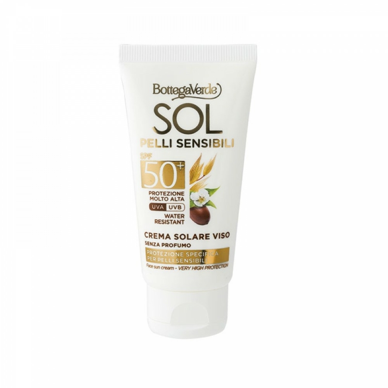 Bottega Verde SOL pelli sensibili vízálló arcápoló napkrém SPF50+ 50 ml