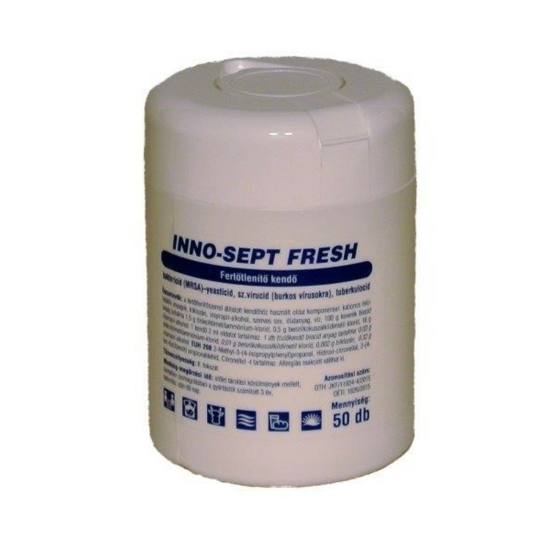INNO-SEPT FRESH fertőtlenítő kendő 50 lap/doboz