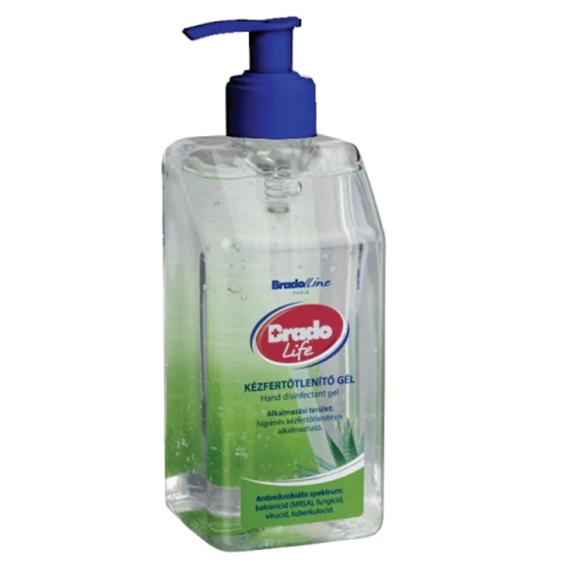 BradoLife kézfertőtlenítő gél 500ml Aloe Vera