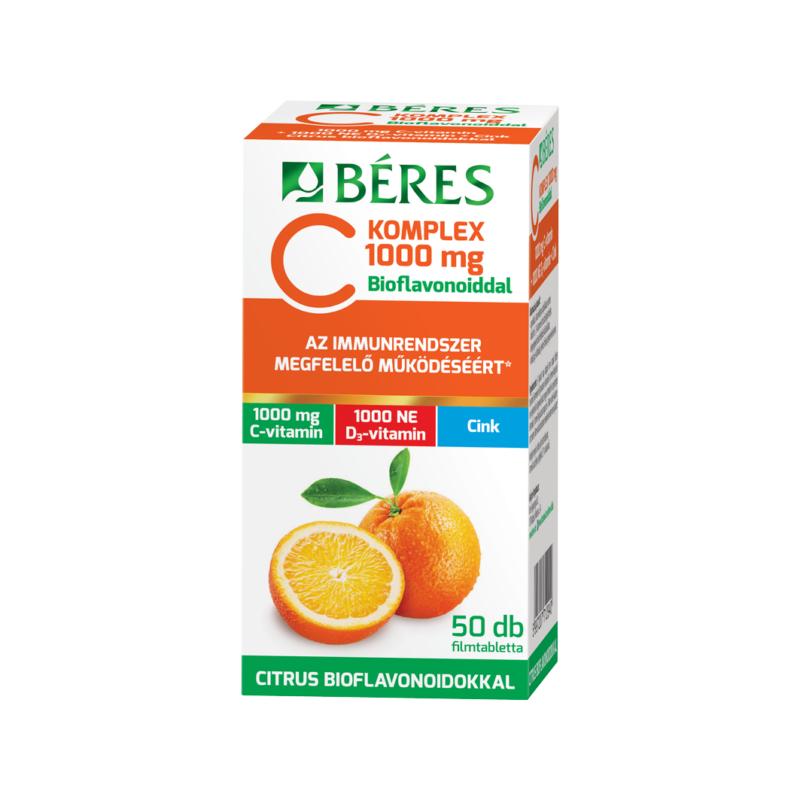 Béres c komplex 1000 mg filmtabletta, c- és d3-vitaminnal, cinkkel és citrus bioflavonoidokkal