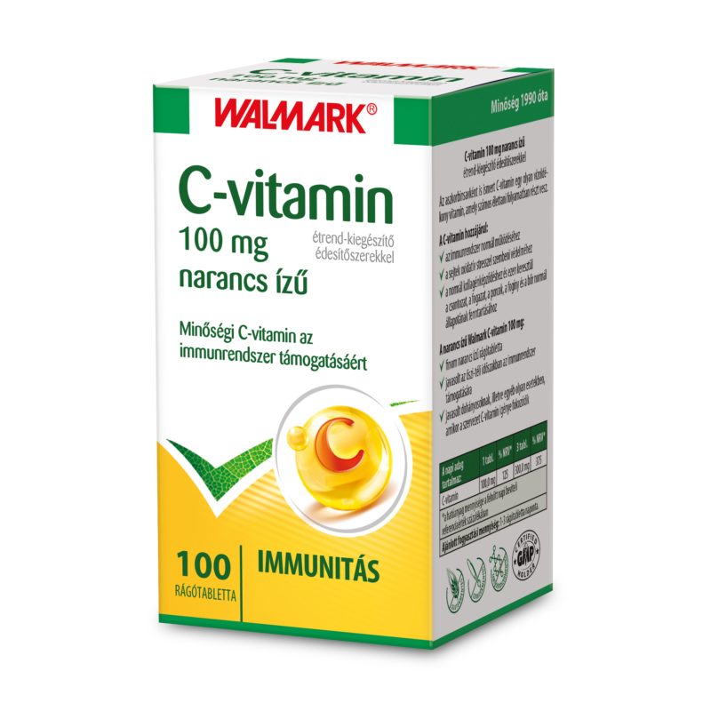Walmark® C-vitamin narancs ízű 100 mg 100 db