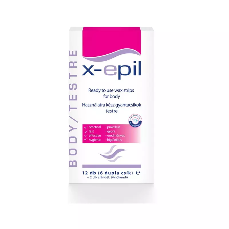 X-Epil Használatrakész gyantacsík testre 6x2db