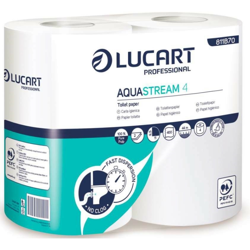 Lucart Aquastream 4 wc papír 2 rétegű 44M 200 lap